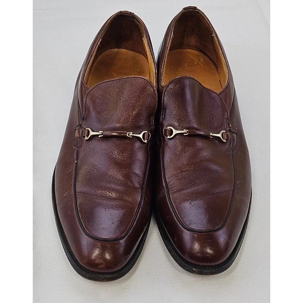 Bostonian‎ Mens 12 A/AAA Burgundy Leather Bit Loafers Dress Shoes 21004